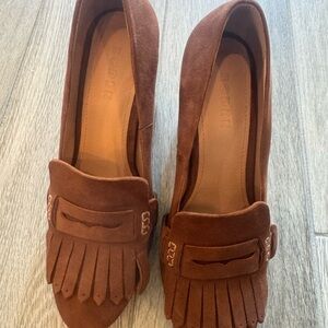 Boden Brown Suede Fringe Loafers